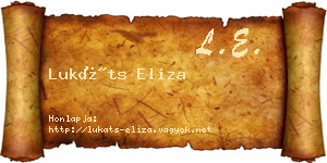 Lukáts Eliza névjegykártya